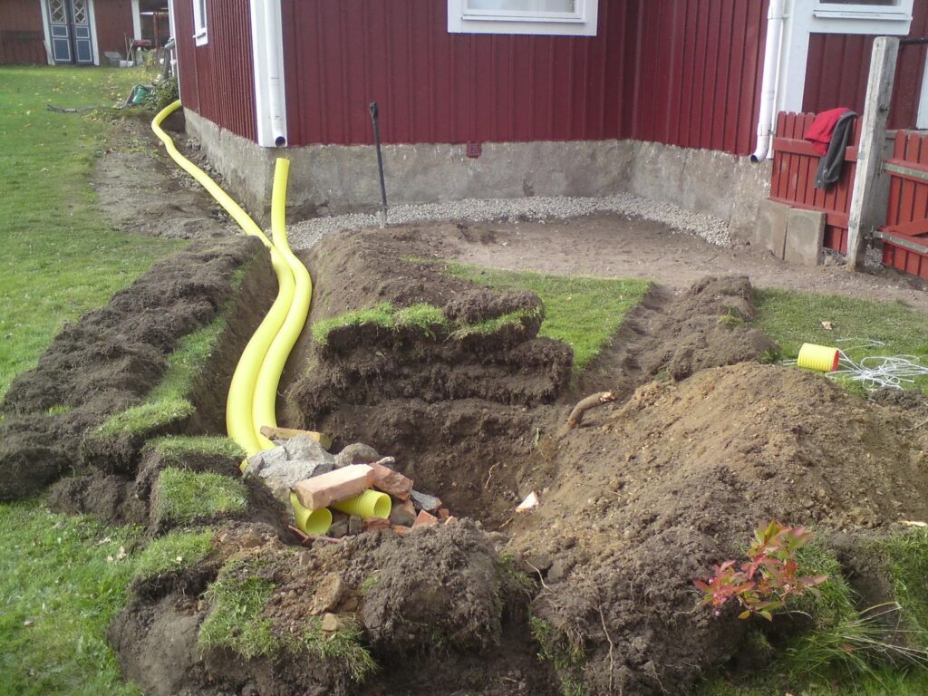 9. Anla╠eggning av dra╠eneringsro╠er runt hustomt